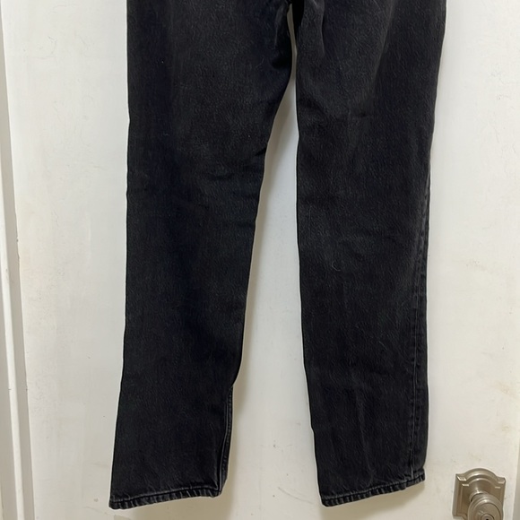 Reformation Cynthia Button Fly High Rise Straight Jeans Black Size 24 - Picture 8 of 9